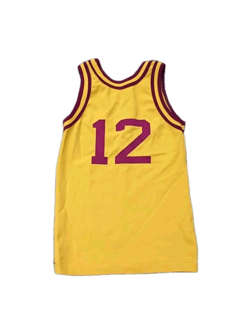 Vintage Champion Blank Basketball Jersey Size Small Single Stitch 1980's Gold